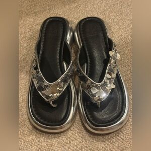 （Sold) Silver Sequin Women's Sandals